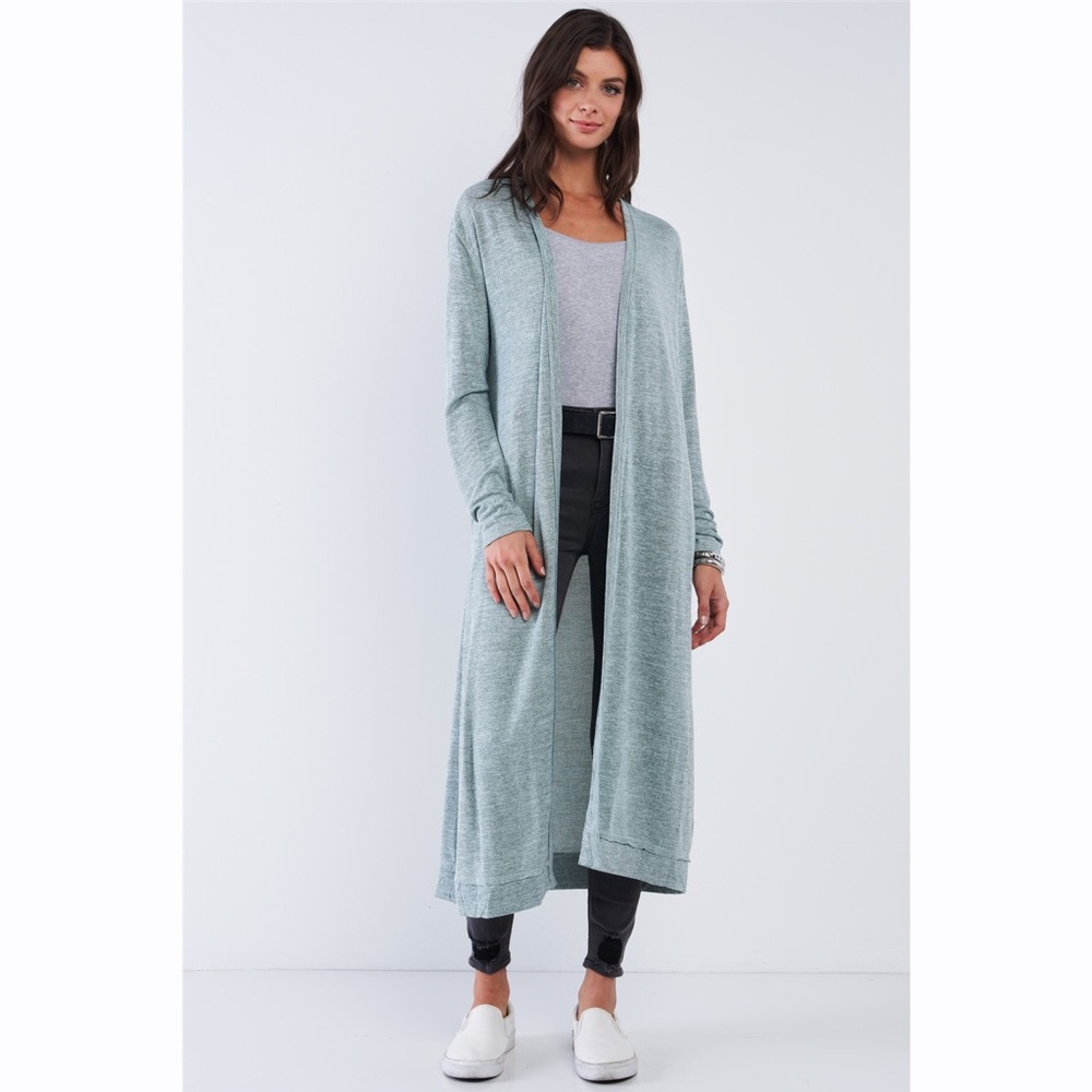 Sage Long Sleeve Midi Cardigan Duster - Picture 3 of 3